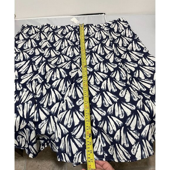 Sherry Taylor Women's Plus Size Skirt 3X Navy & White Abstract Print Rayon - Picture 9 of 11
